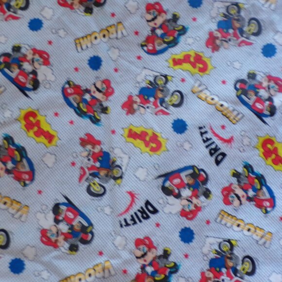MarioKart Mario Kart Brothers Fabric 100% Cotton Quilting Nintendo 7 YARDS - Picture 1 of 4